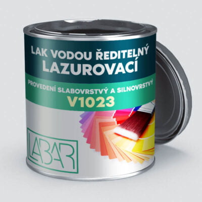 Lak lazurovací vodou ředitelný V1023 v provedení slabovrstvý a silnovrstvý